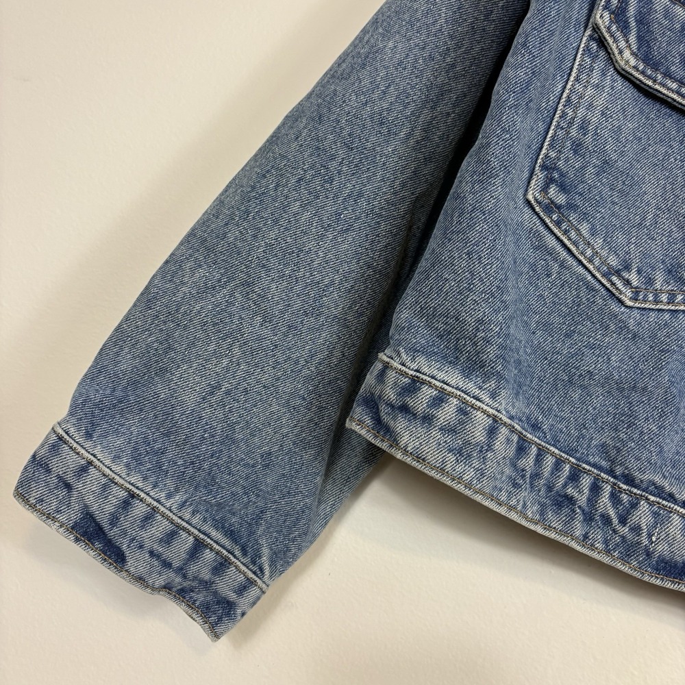 Vtg Ralph Lauren Polo Jeans Co Denim Jacket American Flag Patch Womens Sz L USA - Picture 8 of 14